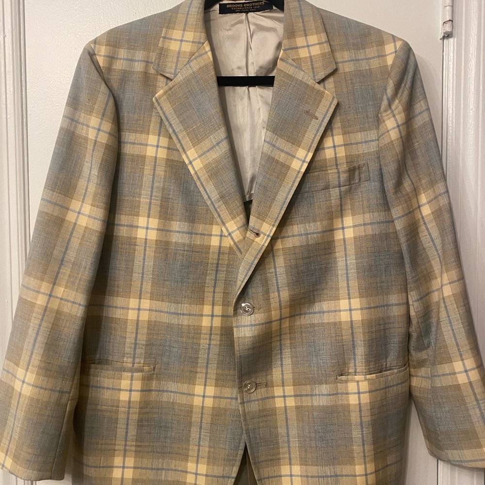 Vintage Brooks Brothers Sport Coat with Plaid Design